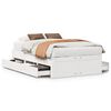 vidaXL Cama sem colch&atilde;o com gavetas 135x190 cm pinho maci&ccedil;o branco