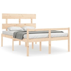 vidaXL Cama para idosos com cabeceira 120x200 cm madeira maci&ccedil;a