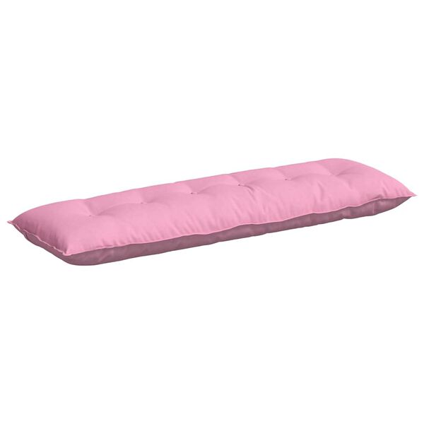 vidaXL Travesseiro para Costas Rosa 160 x 19 x 50 cm tecido