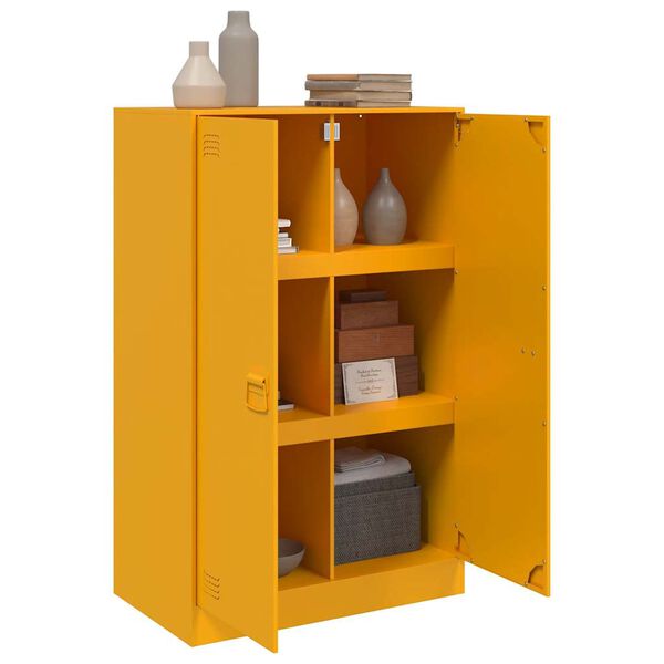 vidaXL Aparador 67x39x107 cm a&ccedil;o amarelo mostarda