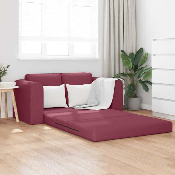 vidaXL Sof&aacute;-Cama 60cm Vinho Vermelho tecido