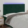 vidaXL Cabeceira de cama c/ LED veludo 160x5x118/128 cm verde-escuro