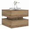 vidaXL Mesa de centro com luzes LED 50x50x40 cm carvalho artisiano