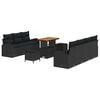 vidaXL Conjunto de Sof&aacute; de Jardim com almofada 10 pcs Preto