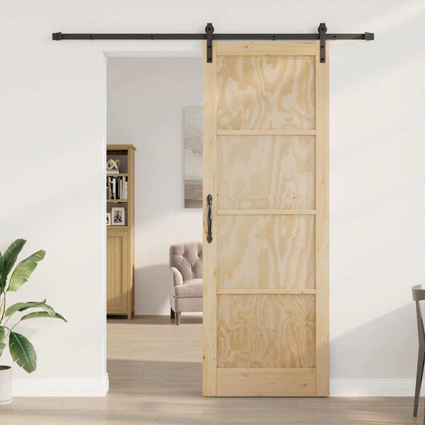 vidaXL Porta Deslizante Castanho 83 x 232 cm