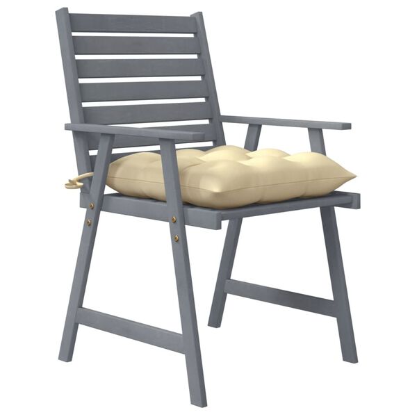 vidaXL Cadeiras de jantar p/ jardim 4 pcs c/ almofad&otilde;es ac&aacute;cia maci&ccedil;a