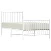 vidaXL Estrutura de cama com cabeceira e p&eacute;s 90x190 cm metal branco