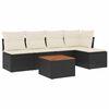 vidaXL 6 pcs conjunto sof&aacute;s de jardim c/ almofad&otilde;es vime PE preto