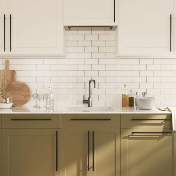 vidaXL Puxadores para m&oacute;veis 10 pcs 320 mm a&ccedil;o inoxid&aacute;vel preto