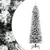 vidaXL &Aacute;rvore de Natal artificial fina com neve PVC e PE 240 cm