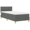 vidaXL Cama Box com colch&atilde;o Cinza Escuro 90 x 190 cm tecido