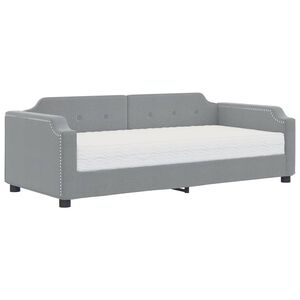 vidaXL Sof&aacute;-cama com colch&atilde;o 80x200 cm tecido cinzento-claro