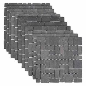 vidaXL Azulejos de Mosaico Cinzento 30 x 30 cm M&aacute;rmore