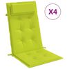 vidaXL Almofad&otilde;es p/ cadeira encosto alto 4 pcs oxford verde brilhante