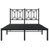 vidaXL Estrutura de cama com cabeceira 120x200 cm metal preto