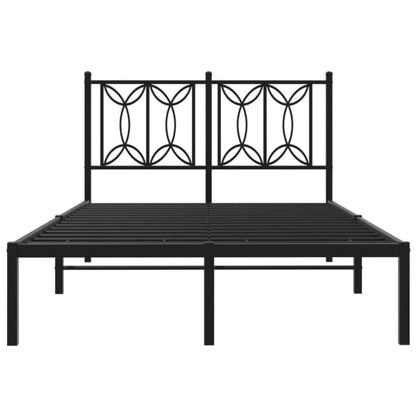 vidaXL Estrutura de cama com cabeceira 120x200 cm metal preto