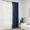 vidaXL Cortinas opacas aspeto linho com ganchos 290x245 cm azul