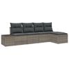 vidaXL Conjunto de Sof&aacute; de Jardim com almofada 5 pcs Cinzeto vime PE