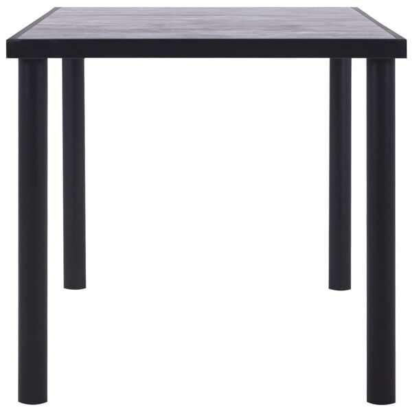 vidaXL Mesa de jantar 160x80x75 cm MDF preto e cinzento cimento