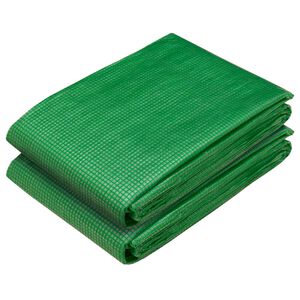 vidaXL Lona com Olhais 2 unid. Verde 2 x 4 m 260 gsm PE