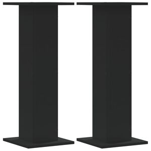 vidaXL Suportes de colunas 2 pcs 30x30x80 cm derivados madeira preto