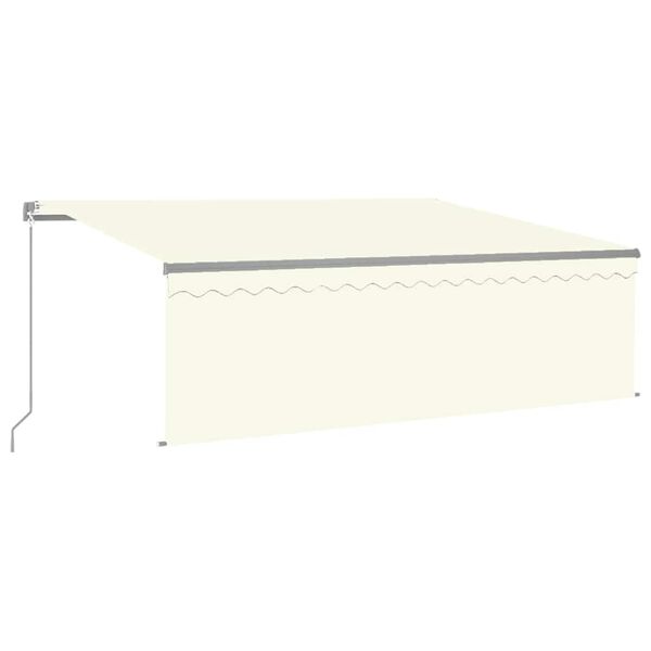 vidaXL Toldo retr&aacute;til manual com estore/LED 4,5x3 m cor creme