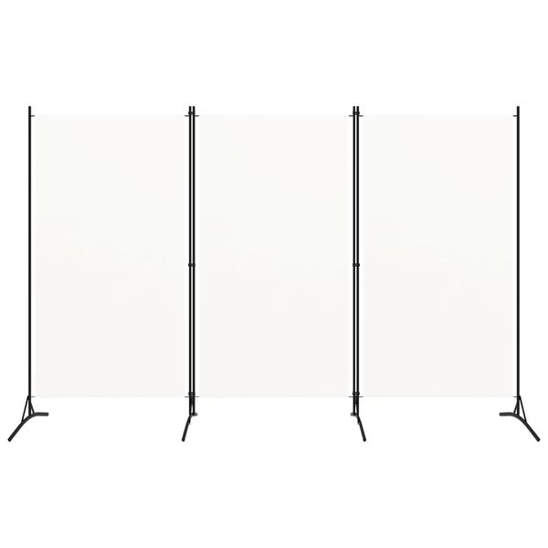 vidaXL Divisória de quarto com 3 painéis 260x180 cm tecido branco