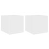 vidaXL M&oacute;veis de parede p/ TV com luzes LED 2 pcs 30,5x35x30 cm branco