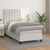 vidaXL Cama com molas/colch&atilde;o 90x200 cm couro artificial branco