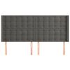 vidaXL Cabeceira cama c/ abas veludo 163x16x118/128 cm cinzento-escuro