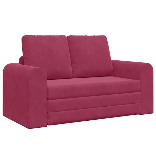 vidaXL Sof&aacute;-Cama 60cm Vinho Vermelho Veludo