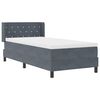 vidaXL Cama Box com colch&atilde;o Cinza Escuro 190 x 90 cm Poli&eacute;ster