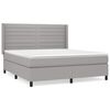 vidaXL Cama com molas/colch&atilde;o 160x200 cm tecido cinzento-claro