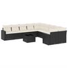 vidaXL 11 pcs conjunto sof&aacute;s de jardim c/ almofad&otilde;es vime PE preto