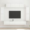 vidaXL Gabinete para TV 8 pcs Branco Brilhante