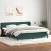 vidaXL Cama com molas/colch&otilde;es 180x220 cm veludo verde-escuro