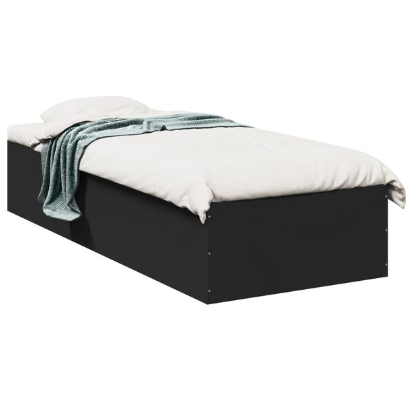 vidaXL Estrutura de cama 90x200 cm derivados de madeira preto