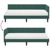 vidaXL Estrutura de Cama de Canto com Colch&atilde;o 2 pcs Verde Veludo