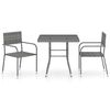 vidaXL 3 pcs conjunto de jantar para jardim vime PE antracite e cinza