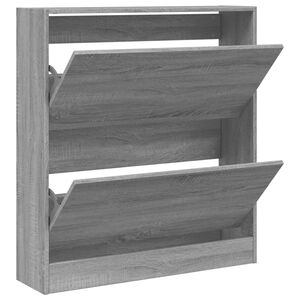 vidaXL Sapateira 80x21x87,5 cm derivados de madeira cinzento sonoma