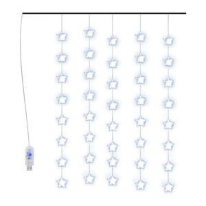vidaXL Cortina ilumina&ccedil;&atilde;o c/ estrelas 200 LEDs 8 fun&ccedil;&otilde;es azul