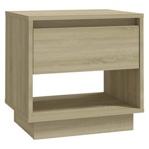 vidaXL Mesa de cabeceira 45x34x44 cm contraplacado carvalho sonoma
