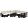 vidaXL Conjunto de Sof&aacute; de Jardim 12 unid. Preto vime PE