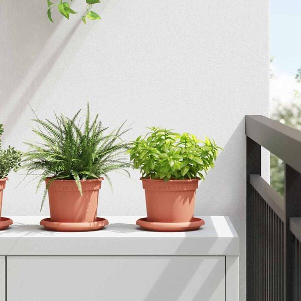 vidaXL Vaso Redondo para Flores 6 pcs Vermelho Tijolo &Oslash; 12,5 x 10 cm