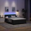 vidaXL Cama Box Spring LED com colch&atilde;o Preto 140 x 190 cm Veludo