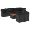 vidaXL 9 pcs conjunto de sof&aacute;s p/ jardim c/ almofad&otilde;es vime PE preto