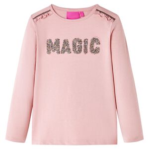 vidaXL T-shirt de manga comprida para crian&ccedil;a rosa-claro 116