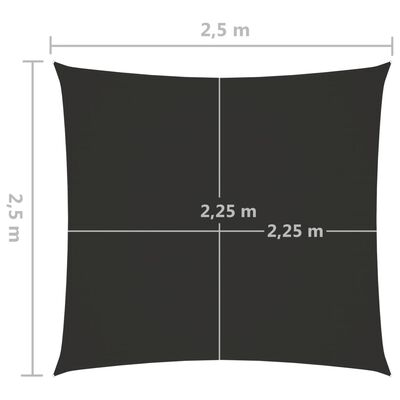 vidaXL Para-sol vela tecido oxford quadrado 2,5x2,5 m antracite