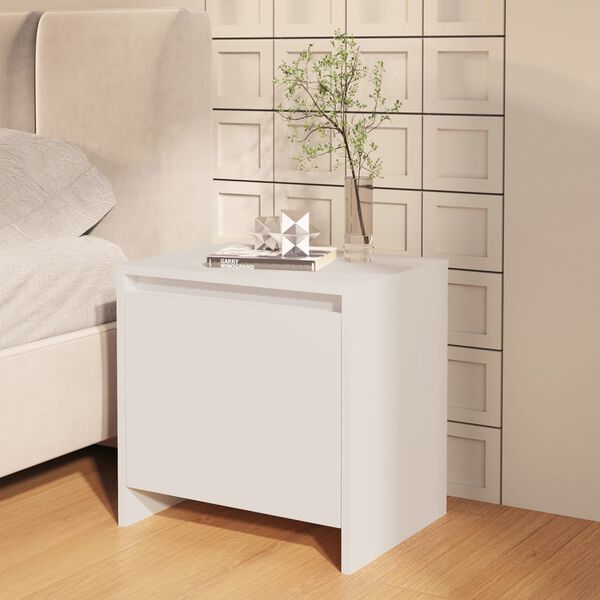 vidaXL Mesa de cabeceira 45x34x44,5 cm aglomerado branco