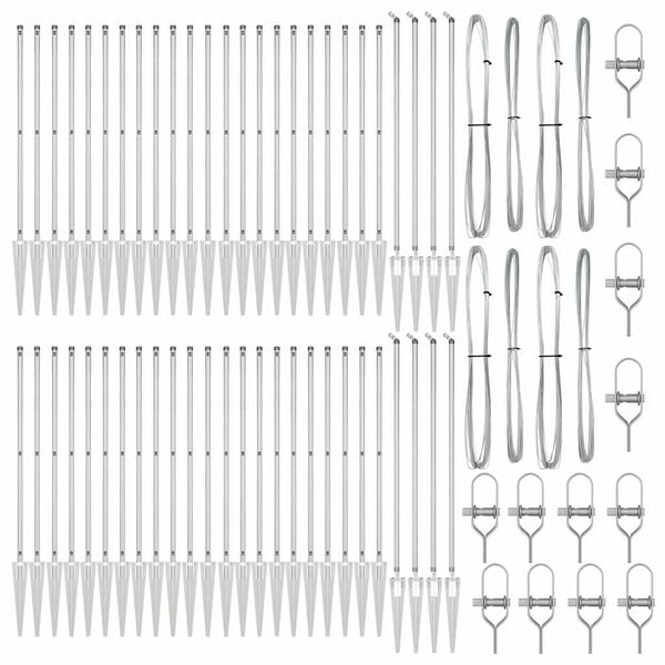 vidaXL Poste de Cerca 52 pcs Cinzeto 3,2 x 3,2 x 170 cm